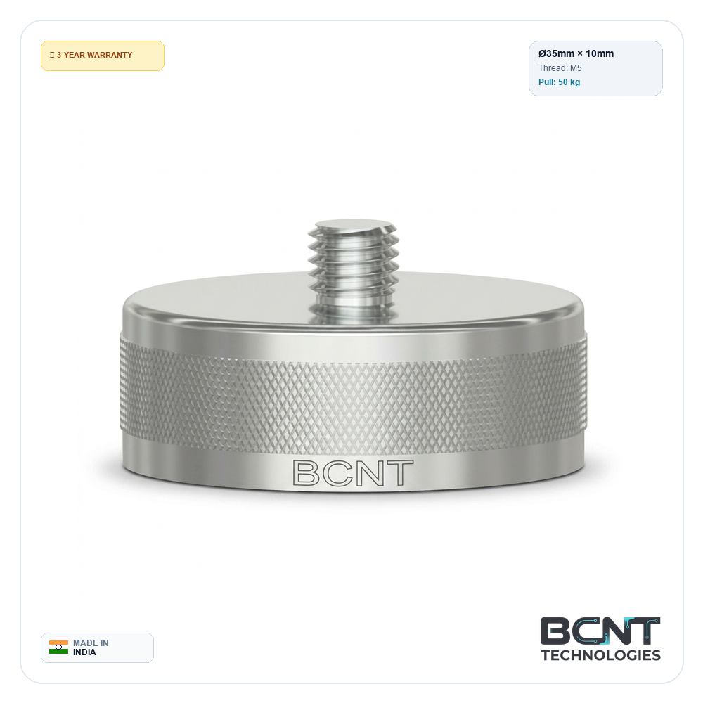 Magnetic Mounting for Sensor - Ø35mm Neodymium, M5 Thread (50kg Pull Force)