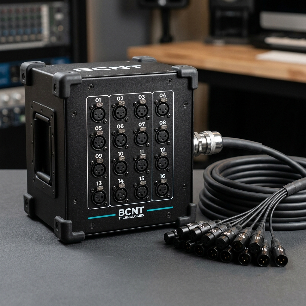 16-Channel Audio Snake - Stage Box, 16 XLR (12 Send + 4 Return)