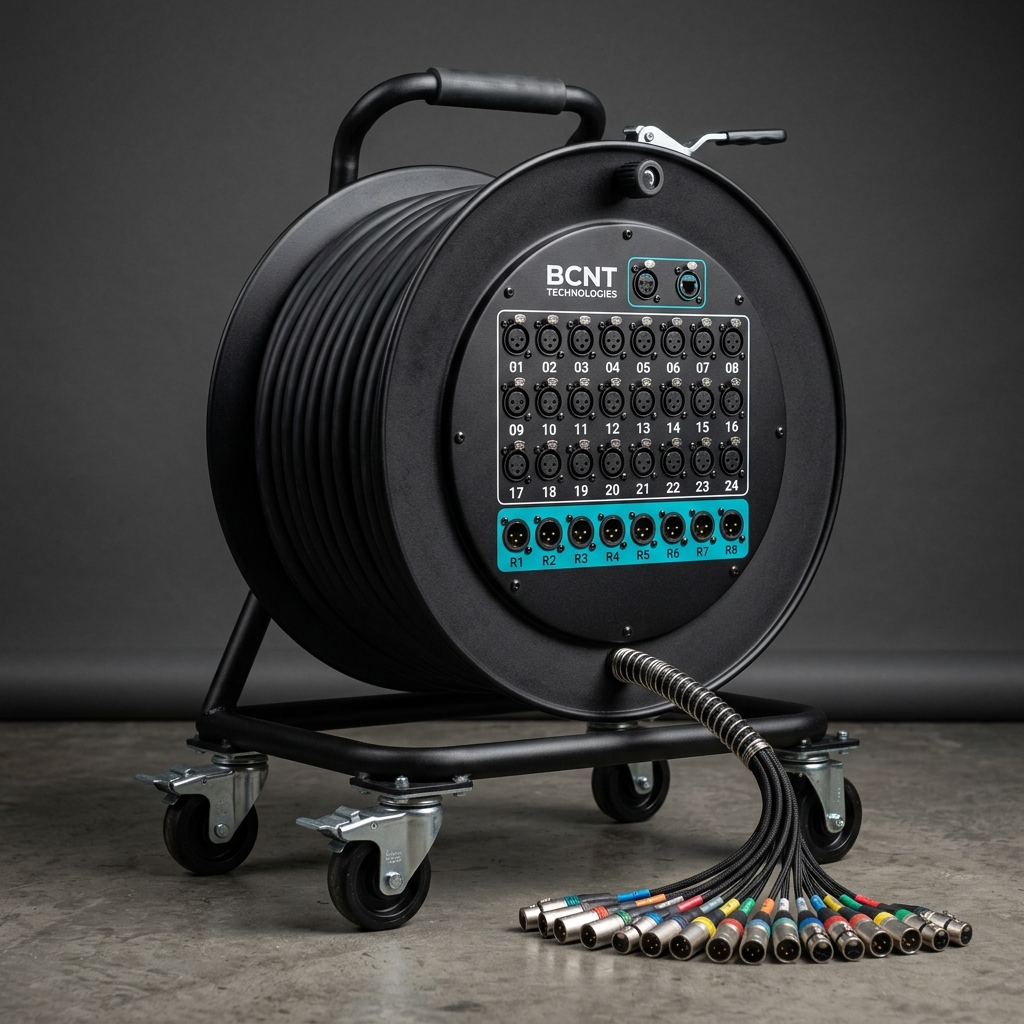 40-Channel Audio Snake - Rolling Reel, 40 XLR (32 Send + 8 Return)