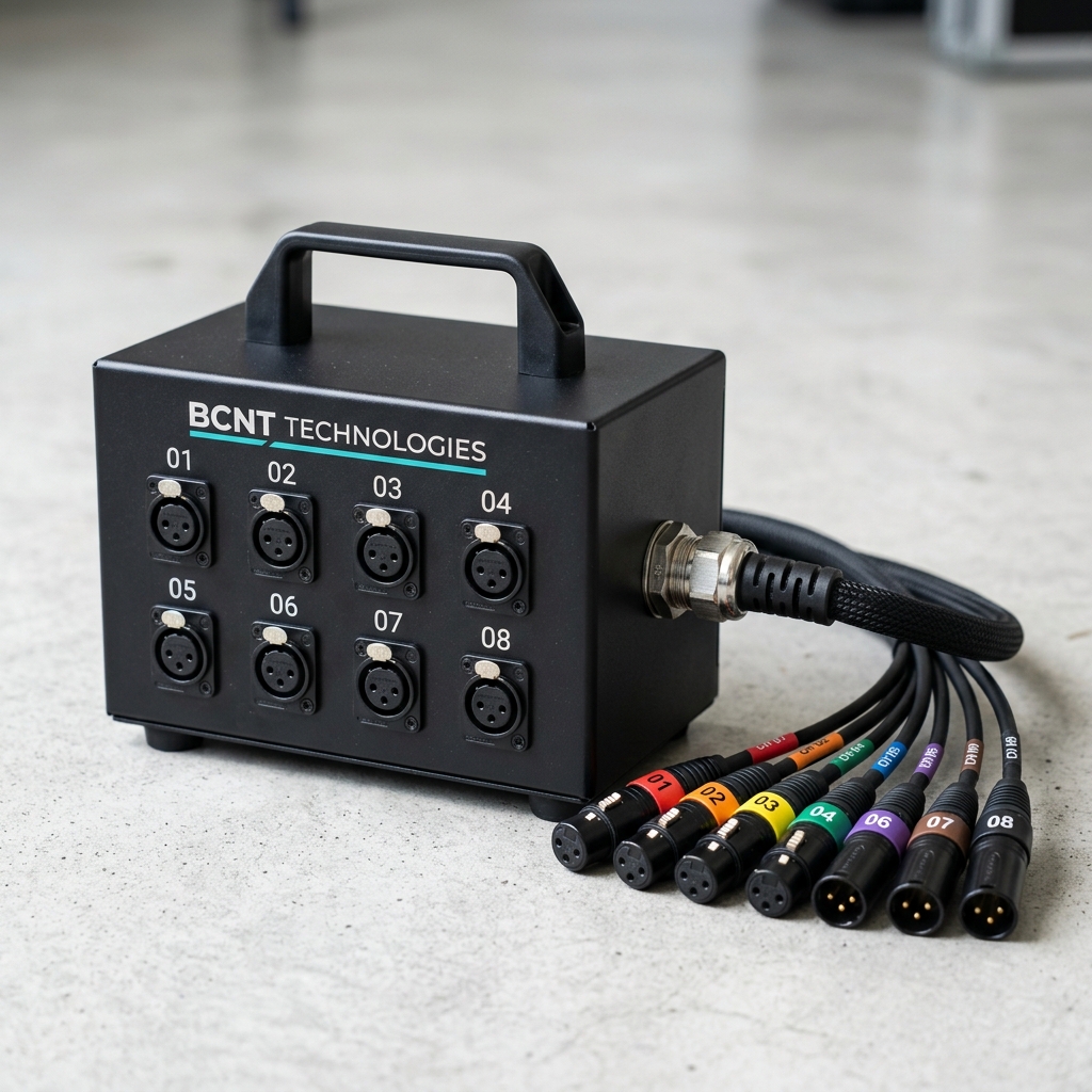 8-Channel Audio Snake - Stage Box, 8 XLR Send (Multi-Pair OFC Cable)